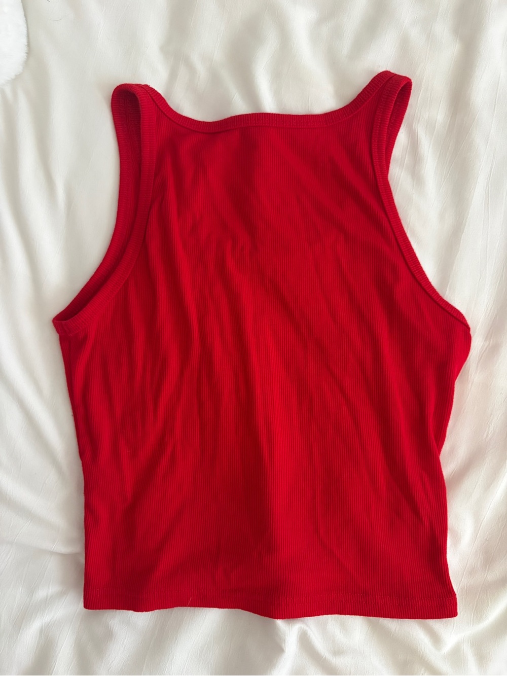 Red Cropped Tank Top - Picture 3 of 3